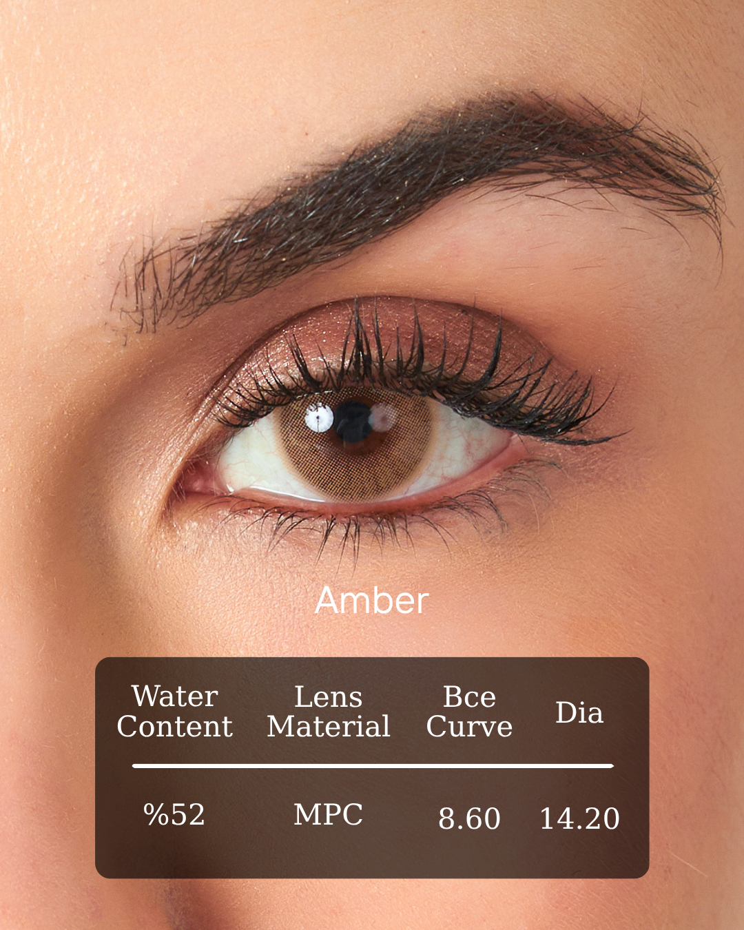 Amber Color Contact Lenses Plano (0,00)