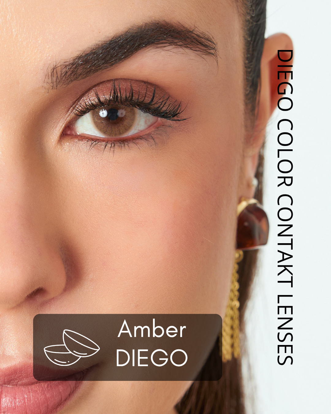 Amber Color Contact Lenses Plano (0,00)