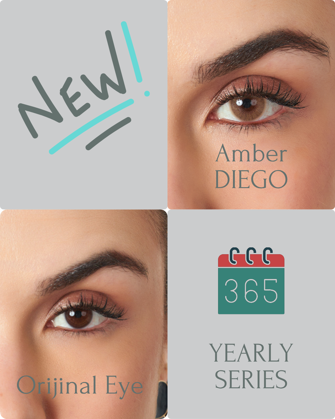 Amber Color Contact Lenses Plano (0,00)