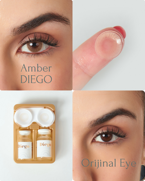 Amber Color Contact Lenses Plano (0,00)
