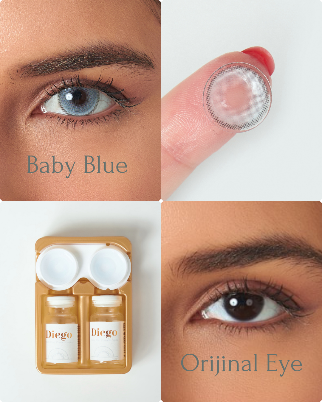 Baby Blue Color Contact Lenses Plano (0,00)