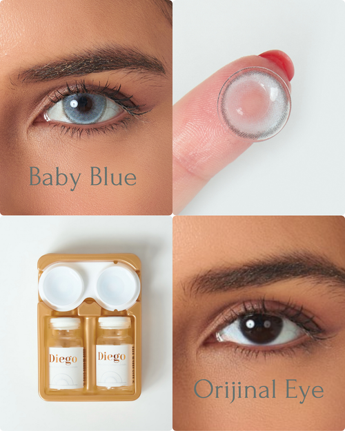 Baby Blue Color Contact Lenses Plano (0,00)