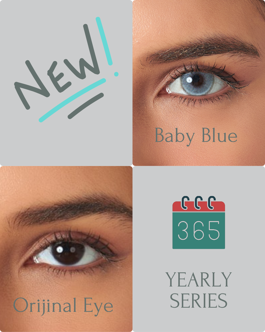 Baby Blue Color Contact Lenses Plano (0,00)