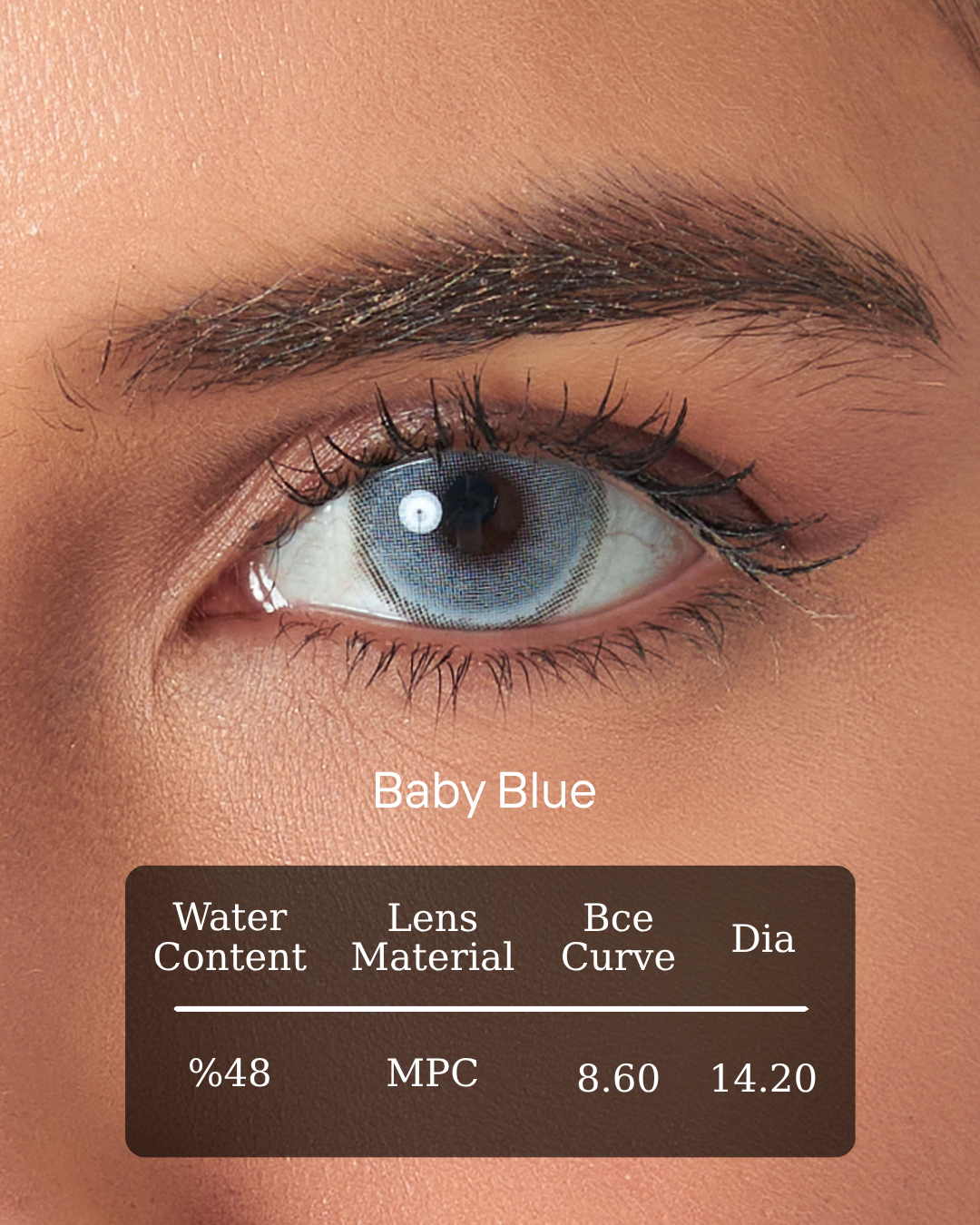 Baby Blue Color Contact Lenses Plano (0,00)