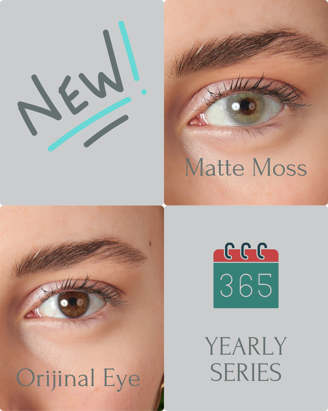 Matte Moss Color Contact Lenses Plano (0,00)