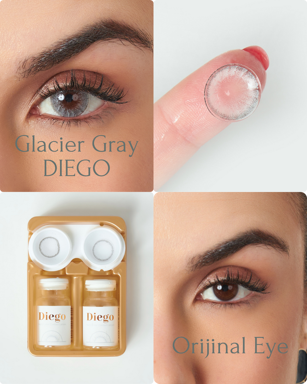 Diego Glacier Gray Color Lens Plano (0,00)
