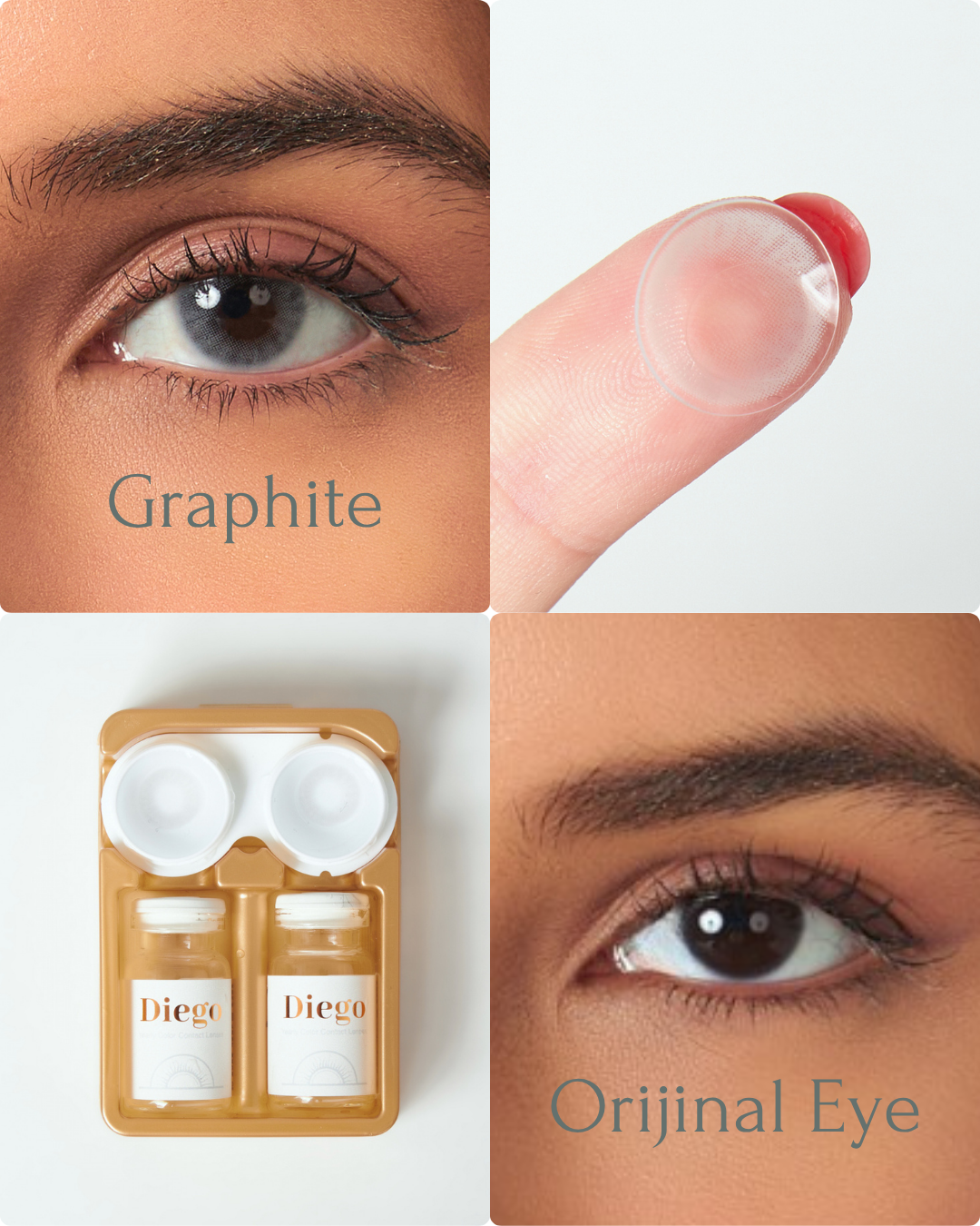 Graphite Color Contact Lenses Plano (0,00)