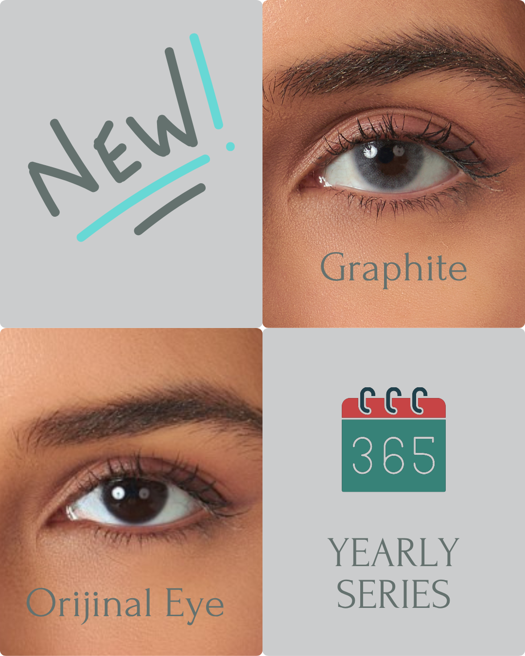 Graphite Color Contact Lenses Plano (0,00)