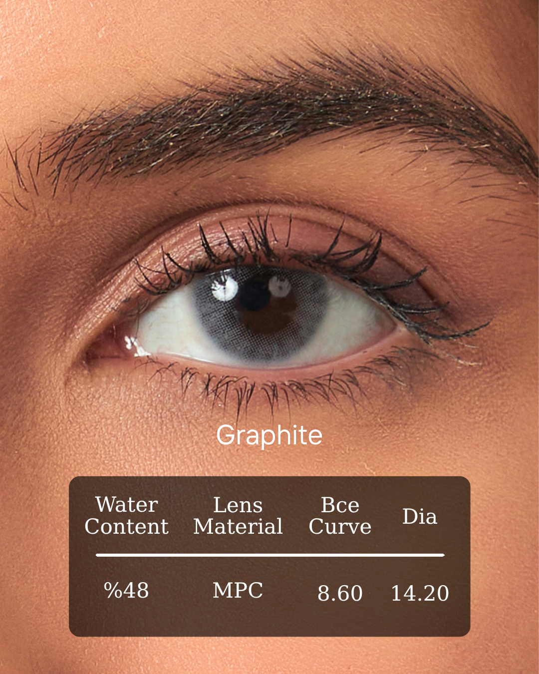 Graphite Color Contact Lenses Plano (0,00)