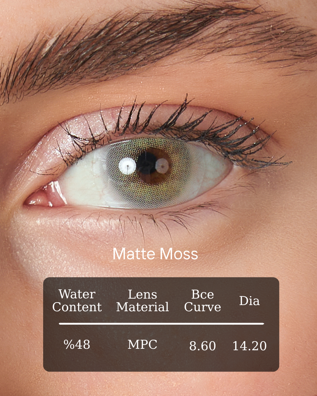Matte Moss Color Contact Lenses Plano (0,00)