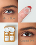 Misty Blue Color Contact Lenses Plano (0,00)