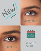 Misty Blue Color Contact Lenses Plano (0,00)
