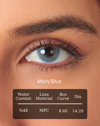 Misty Blue Color Contact Lenses Plano (0,00)