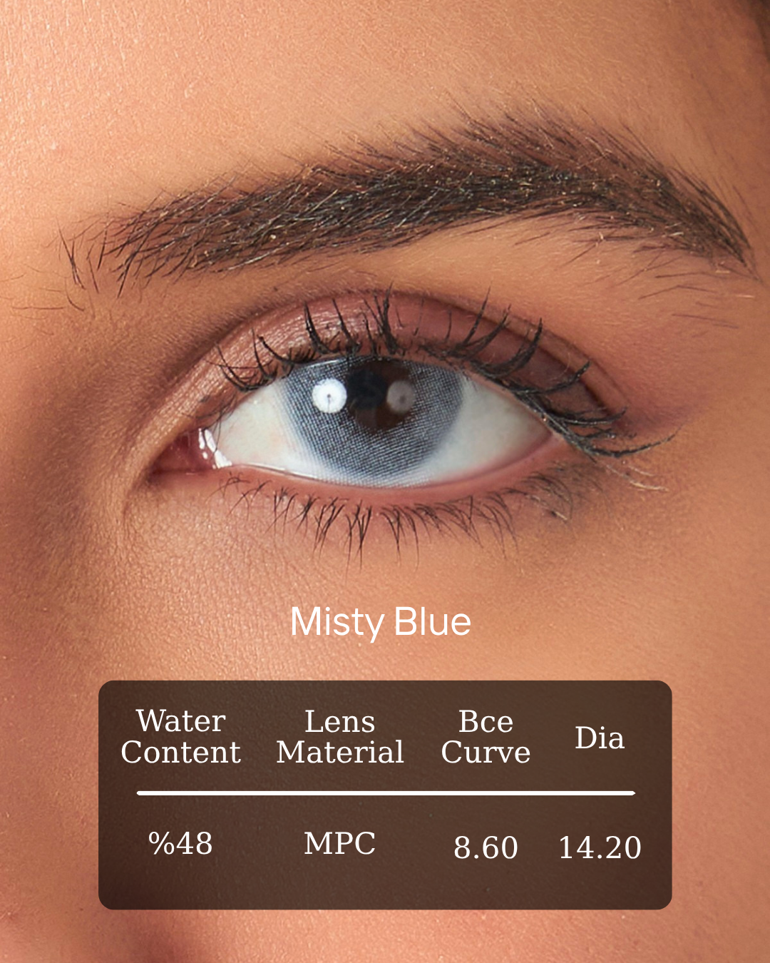 Misty Blue Color Contact Lenses Plano (0,00)