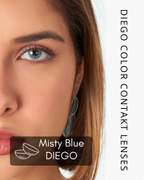 Misty Blue Color Contact Lenses Plano (0,00)