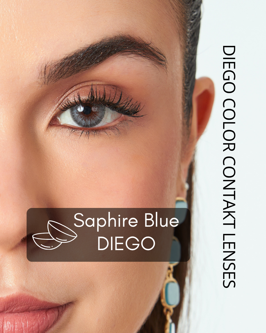 Saphire Blue Color Contact Lenses Plano (0,00)