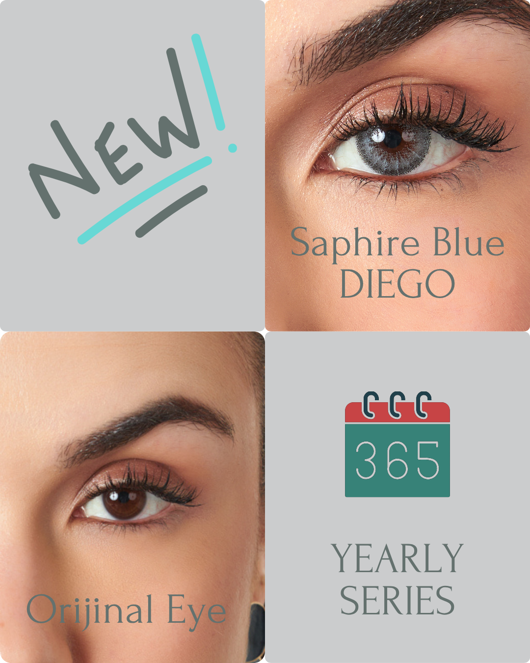 Saphire Blue Color Contact Lenses Plano (0,00)