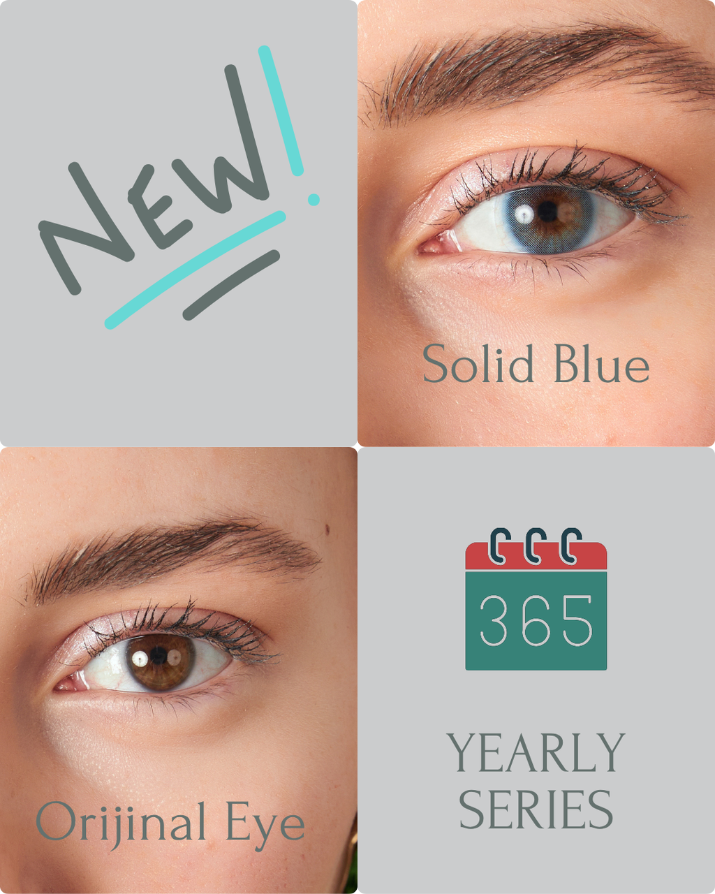 Solid Blue Color Contact Lenses Plano (0,00)
