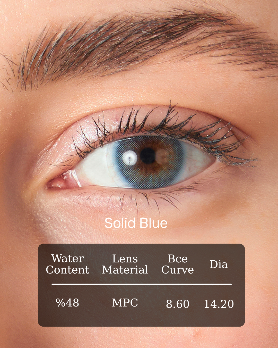 Solid Blue Color Contact Lenses Plano (0,00)