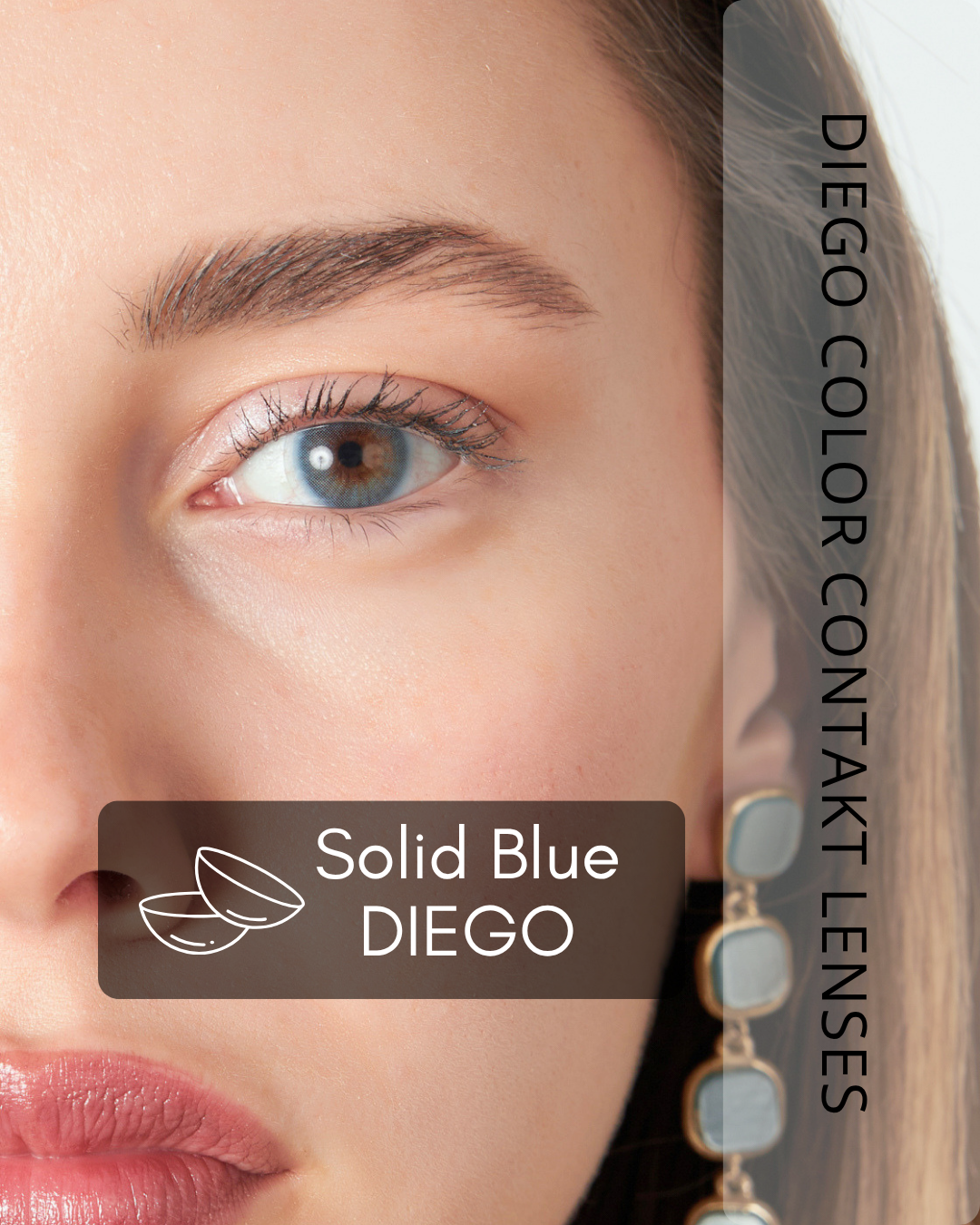 Solid Blue Color Contact Lenses Plano (0,00)