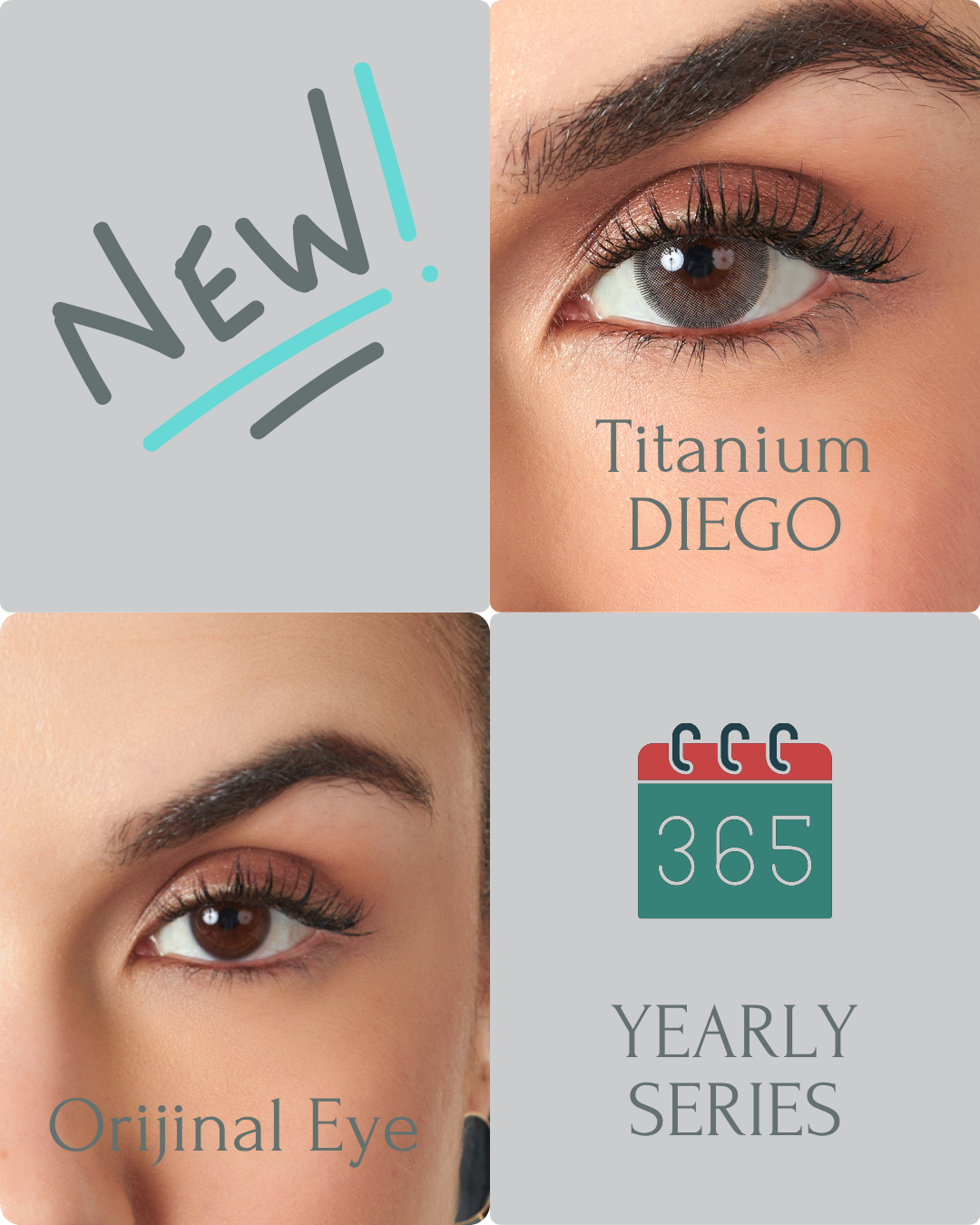 Titanium Color Contact Lenses Plano (0,00)