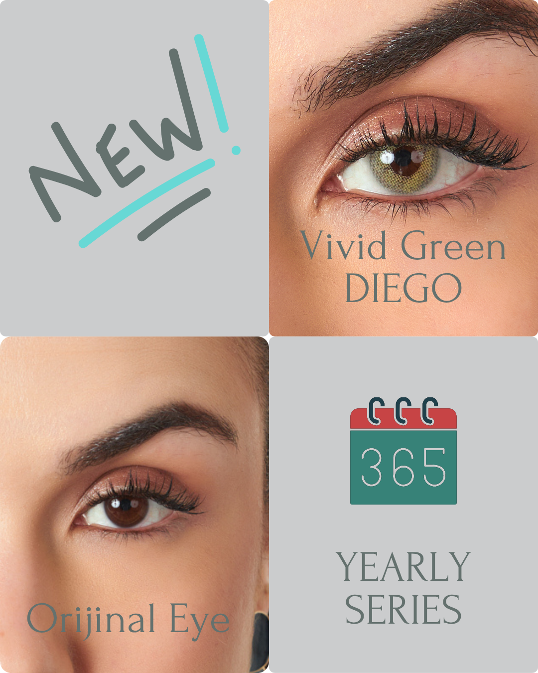 Matte Moss Color Contact Lenses Plano (0,00)