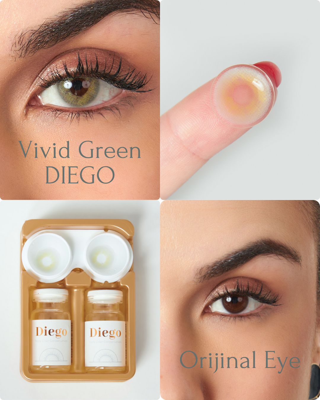 Matte Moss Color Contact Lenses Plano (0,00)